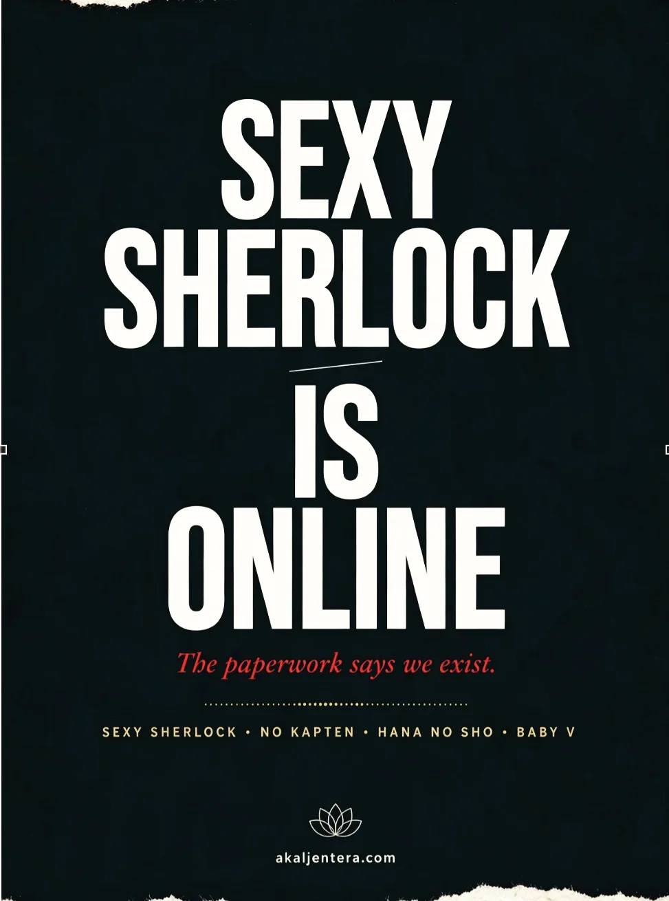 Dark Sexy Sherlock Is Online announcement artwork.