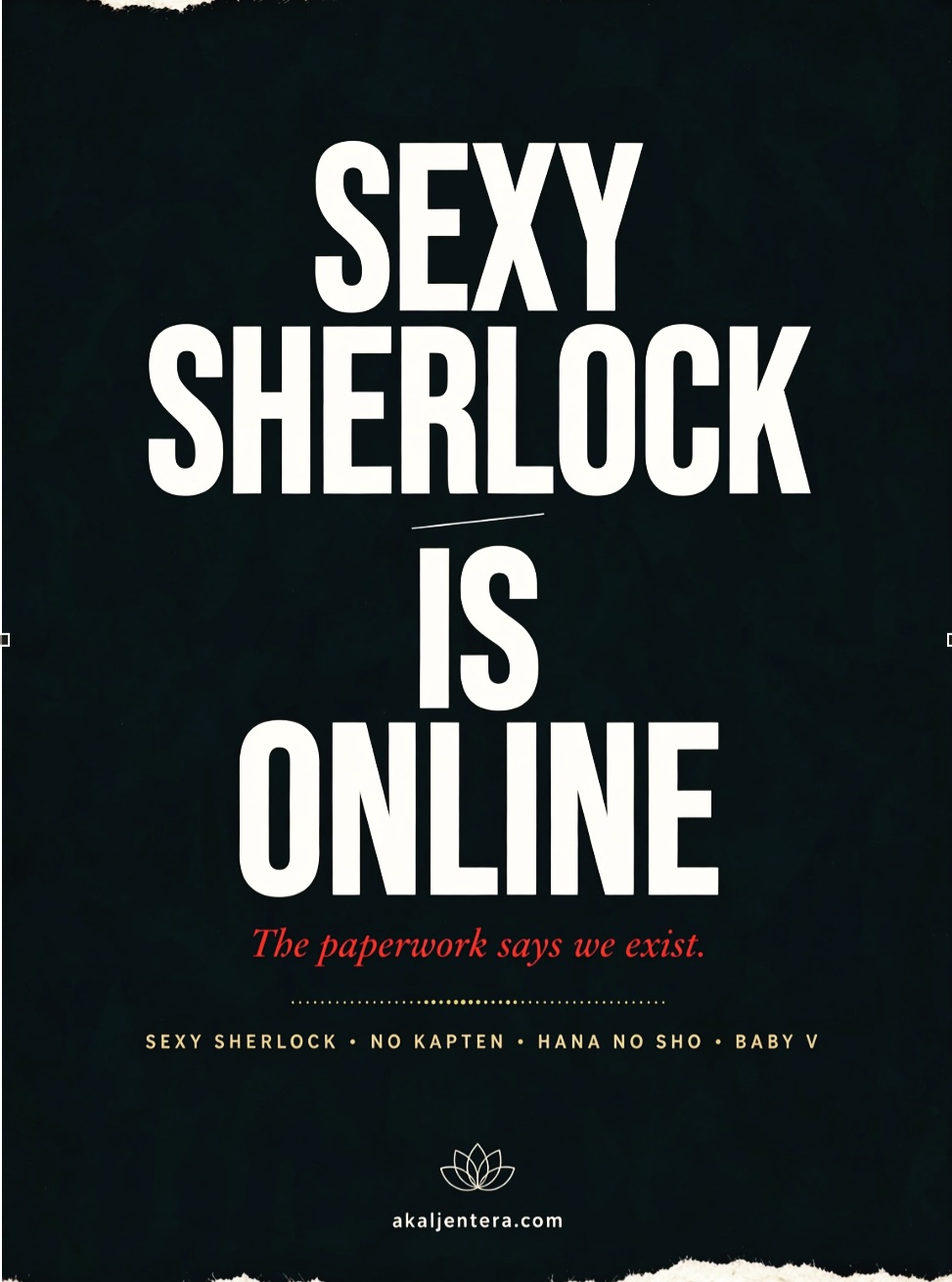 Dark Sexy Sherlock Is Online announcement artwork.