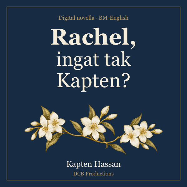 Rachel, ingat tak Kapten? — navy and gold floral cover with jasmine, by Kapten Hassan.
