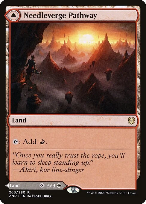 Needleverge Pathway // Pillarverge Pathway — ZNR #263. nonfoil copy listed.