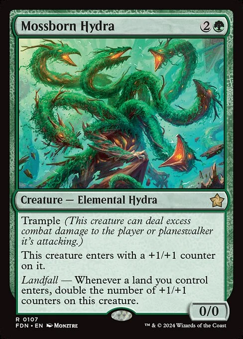 Mossborn Hydra — FDN #107. nonfoil copy listed.