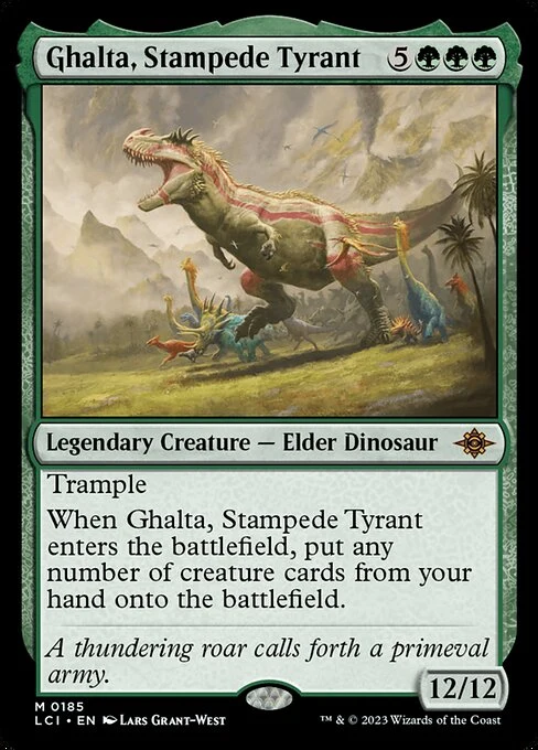Ghalta, Stampede Tyrant — LCI #185. nonfoil copy listed.