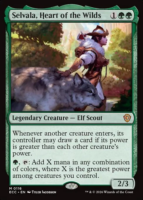 Selvala, Heart of the Wilds — ECC #116. nonfoil copy listed.