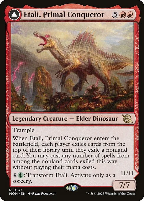 Etali, Primal Conqueror // Etali, Primal Sickness — MOM #137. foil copy listed.